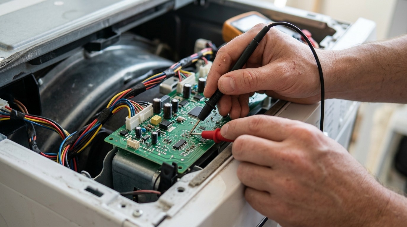 Testing an appliance control board with a multimeter