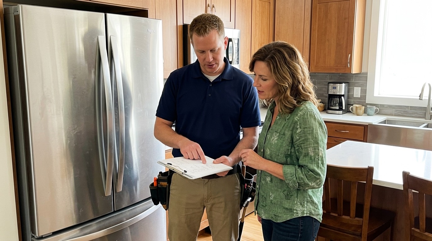 Going over repair options and cost with a Pensacola homeowner