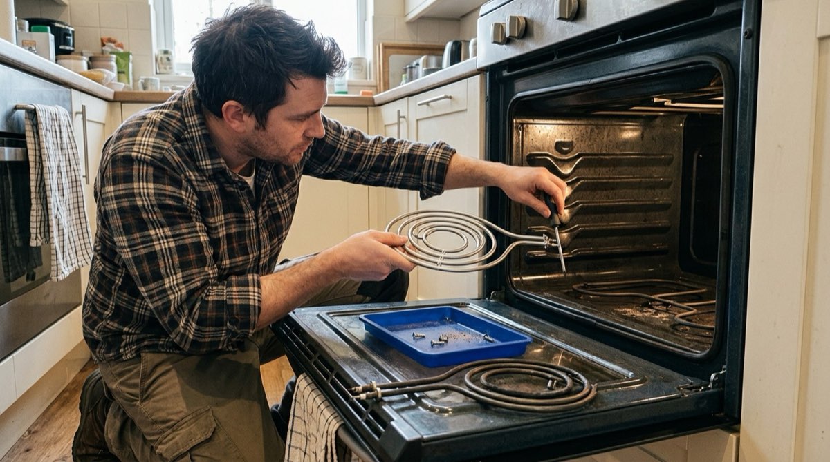 Replacing a burned-out oven bake element